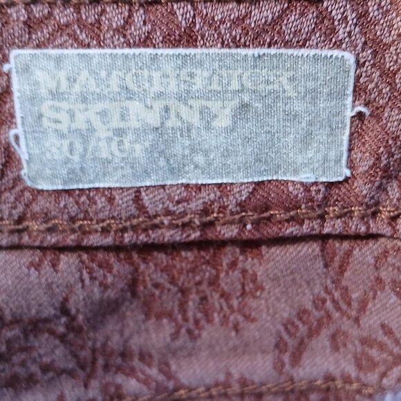 Nine West Vintage America Brown Brocade Matchstick Skinny Jeans Sz 10 - Picture 7 of 12